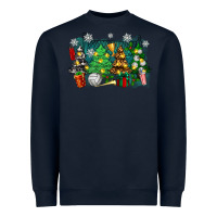 Navy christmas trees with tennis Heavyweight Sweatshirt - Zillion Design Studio