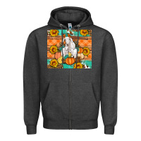 Charcoal Heather Goat family fall pumpkins gemstone Zipper Hoodie - Artiststas