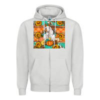 Dove Grey Goat family fall pumpkins gemstone Zipper Hoodie - Artiststas