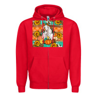 Red Goat family fall pumpkins gemstone Zipper Hoodie - Artiststas