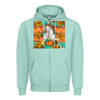 Seafoam Goat family fall pumpkins gemstone Zipper Hoodie - Artiststas