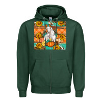 Sports Green Goat family fall pumpkins gemstone Zipper Hoodie - Artiststas