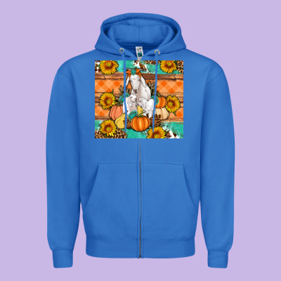Goat Family Fall Pumpkins Gemstone Zipper Hoodie Designed By Artiststas