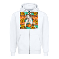 White Goat family fall pumpkins gemstone Zipper Hoodie - Artiststas