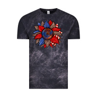 Cloud Black American flag leopard sunflower Vintage Tee - Zillion Design Studio