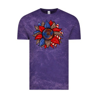 Cloud Purple American flag leopard sunflower Vintage Tee - Zillion Design Studio