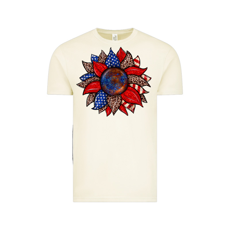 American Flag Leopard Sunflower Vintage Tee by Zillion Design Studio | Teevron