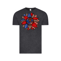 Vintage Black American flag leopard sunflower Vintage Tee - Zillion Design Studio