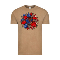 Vintage Coffee American flag leopard sunflower Vintage Tee - Zillion Design Studio