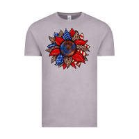 Vintage Zinc American flag leopard sunflower Vintage Tee - Zillion Design Studio