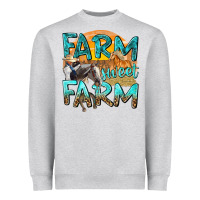 Heather Grey farm sweet farm with horses Heavyweight Sweatshirt - texasbilliewilder
