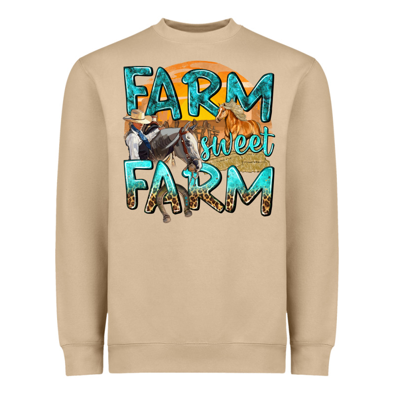 Farm Sweet Farm With Horses Heavyweight Sweatshirt by texasbilliewilder | Teevron