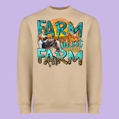 Farm Sweet Farm With Horses Heavyweight Sweatshirt Designed By Texasbilliewilder
