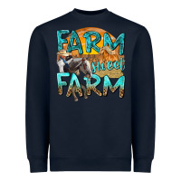 Navy farm sweet farm with horses Heavyweight Sweatshirt - texasbilliewilder