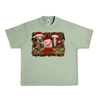 Oil Green merry christmas farm animals Urban Heavy Tee - RanaPortraitStore