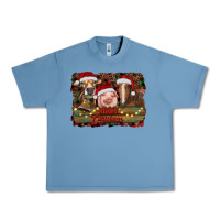 Pebble Blue merry christmas farm animals Urban Heavy Tee - RanaPortraitStore