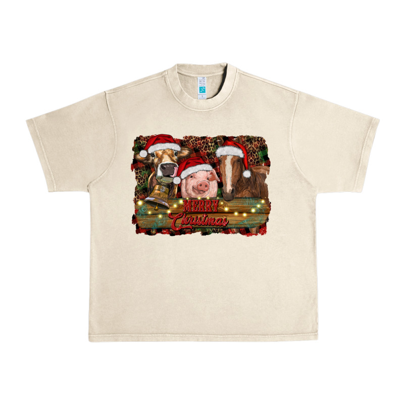 Merry Christmas Farm Animals Urban Heavy Tee by RanaPortraitStore | Teevron