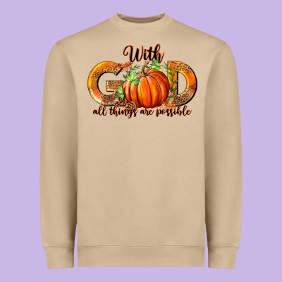 Heavyweight Sweatshirt With God All Thing Are Possible