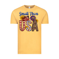 Vintage Mustard small town usa Vintage Tee - Zillion Design Studio