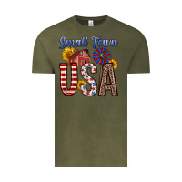Vintage Olive small town usa Vintage Tee - Zillion Design Studio