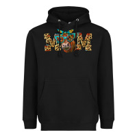 Black Western Mom Red Angus Cow Heavyweight Hoodie - LillyAllenDesigns