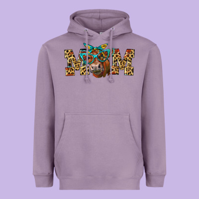 Western Mom Red Angus Cow Heavyweight Hoodie Designed By Lillyallendesigns
