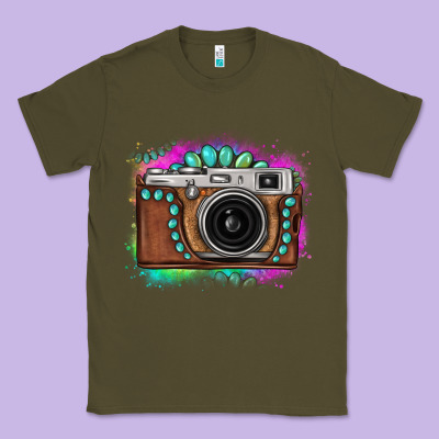 Tie Dye Gemstone Vintage Camera Classic Tee Designed By Fadigitalartstudio