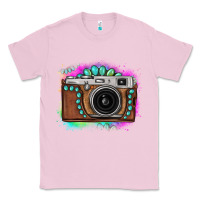 Bubblegum Pink tie dye gemstone vintage camera Classic Tee - FaDigitalArtStudio