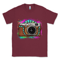 Burgundy tie dye gemstone vintage camera Classic Tee - FaDigitalArtStudio