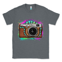 Charcoal Heather tie dye gemstone vintage camera Classic Tee - FaDigitalArtStudio