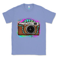 Colony Blue tie dye gemstone vintage camera Classic Tee - FaDigitalArtStudio