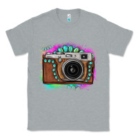 Heather Grey tie dye gemstone vintage camera Classic Tee - FaDigitalArtStudio