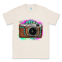 Natural tie dye gemstone vintage camera Classic Tee - FaDigitalArtStudio