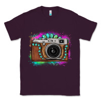 Plum tie dye gemstone vintage camera Classic Tee - FaDigitalArtStudio
