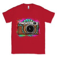 Red tie dye gemstone vintage camera Classic Tee - FaDigitalArtStudio