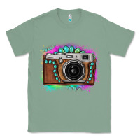 Sage tie dye gemstone vintage camera Classic Tee - FaDigitalArtStudio