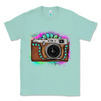 Seafoam tie dye gemstone vintage camera Classic Tee - FaDigitalArtStudio