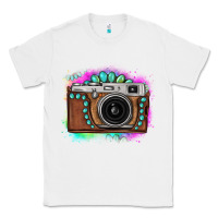 White tie dye gemstone vintage camera Classic Tee - FaDigitalArtStudio