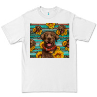 White Chocolate Labrador with sunflowers western Premium Tee - Artiststas