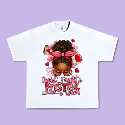 Cupid's Favorite Postal Worker Afro Messy Bun Urban Heavy Tee Designed By Texasbilliewilder