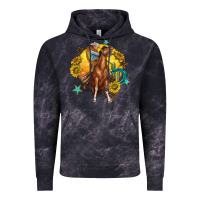 Cloud Black bucking horse with cowboy and sunflower Vintage Hoodie - texasbilliewilder
