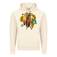 Vintage Artic bucking horse with cowboy and sunflower Vintage Hoodie - texasbilliewilder