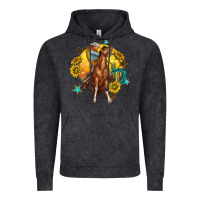 Vintage Black bucking horse with cowboy and sunflower Vintage Hoodie - texasbilliewilder