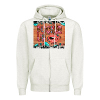 Oatmeal Heather pucker up Zipper Hoodie - JahusDesignShop