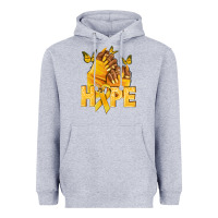 Heather Grey hope yellowribbonchildhood cancer nails Heavyweight Hoodie - NancyCooperArtShop