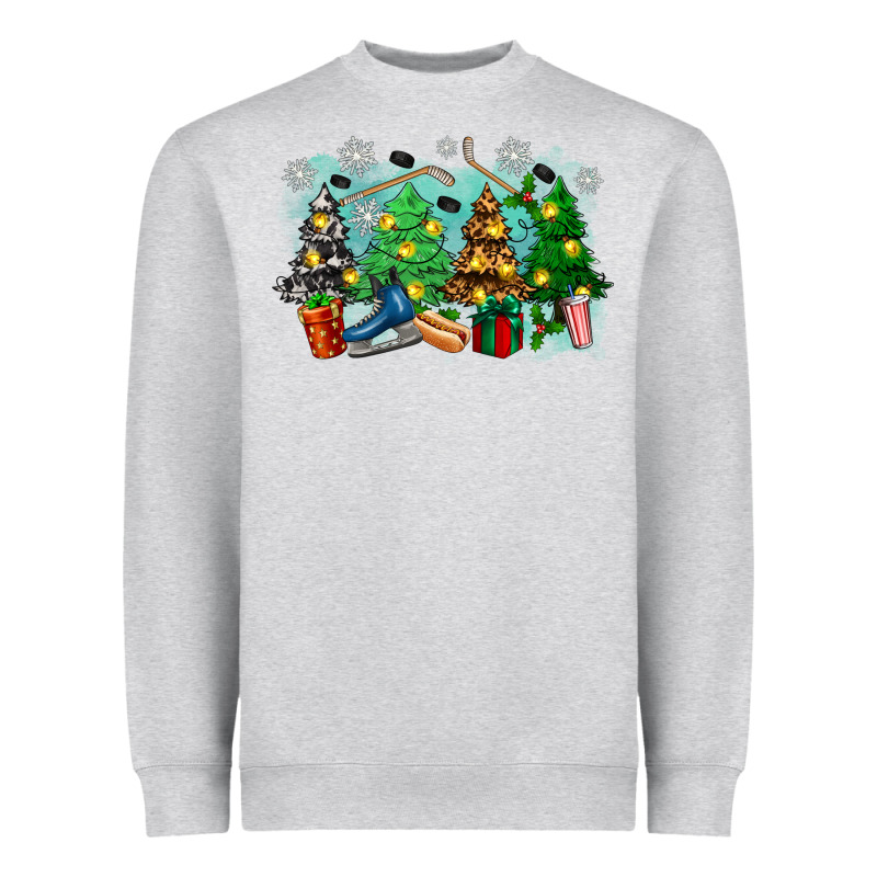Christmas Trees With Hockey Heavyweight Sweatshirt by Zillion Design Studio | Teevron