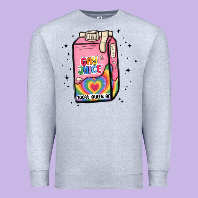 Gay Juice Premium Sweatshirt Designed By Maliassmallbusiness