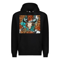 Black Western with bull skull Premium Hoodie - NancyCooperArtShop
