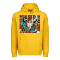 Lemon Western with bull skull Premium Hoodie - NancyCooperArtShop