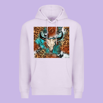 Western With Bull Skull Premium Hoodie Designed By Nancycooperartshop
